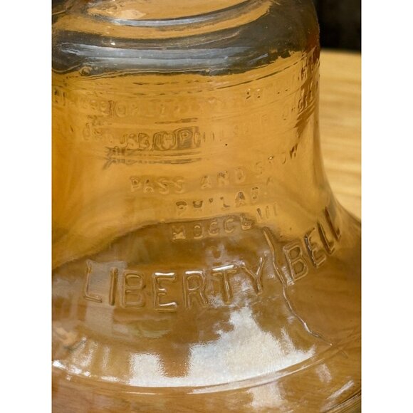 Vintage Amber Carnival Glass 1976 Liberty Bell Coin Bank With Slot Bicentennial - Picture 8 of 9